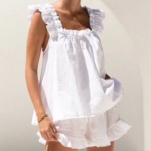 [NWT] Piyama Nicolette Sleep Set - White Washed Cotton